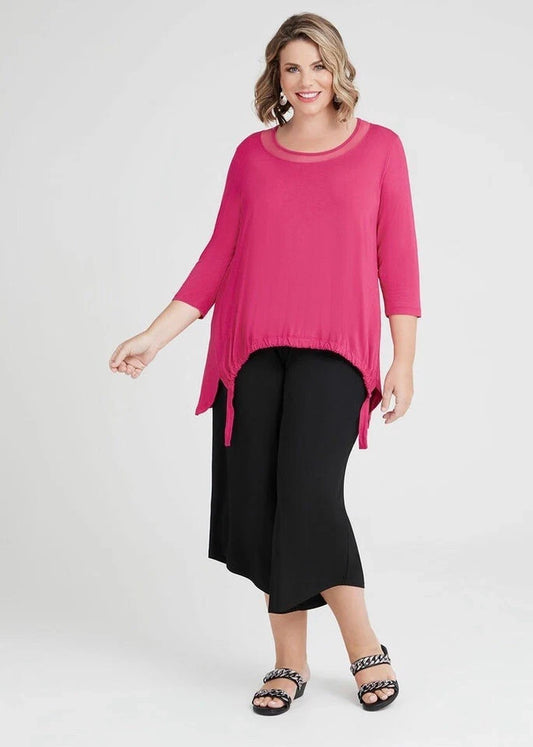 TAKING SHAPE Bamboo Tie Top Hot Pink Plus Size XXS (12-14) New with Tags RRP $90