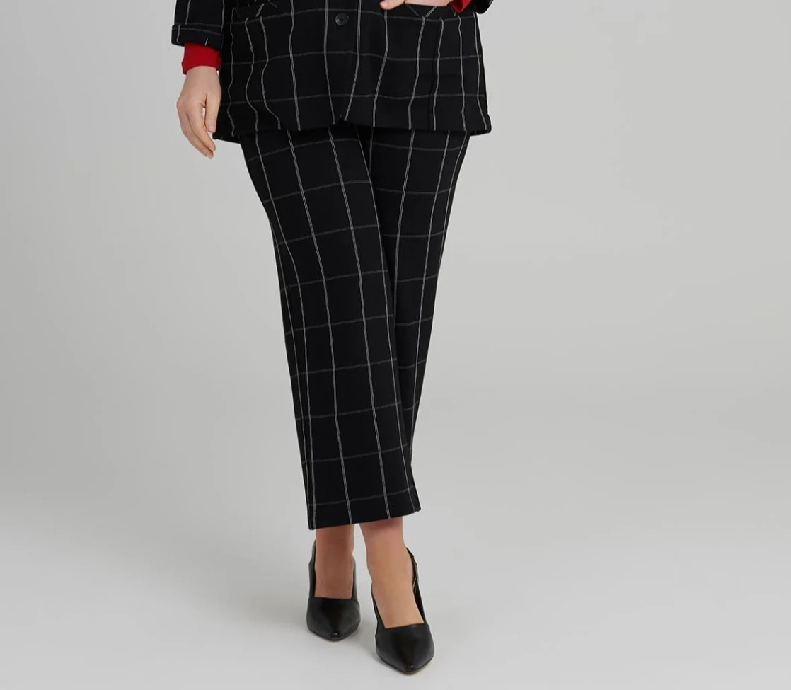 Taking Shape Bristol Pants in Black/White Ponte with pockets 16 New RRP $149