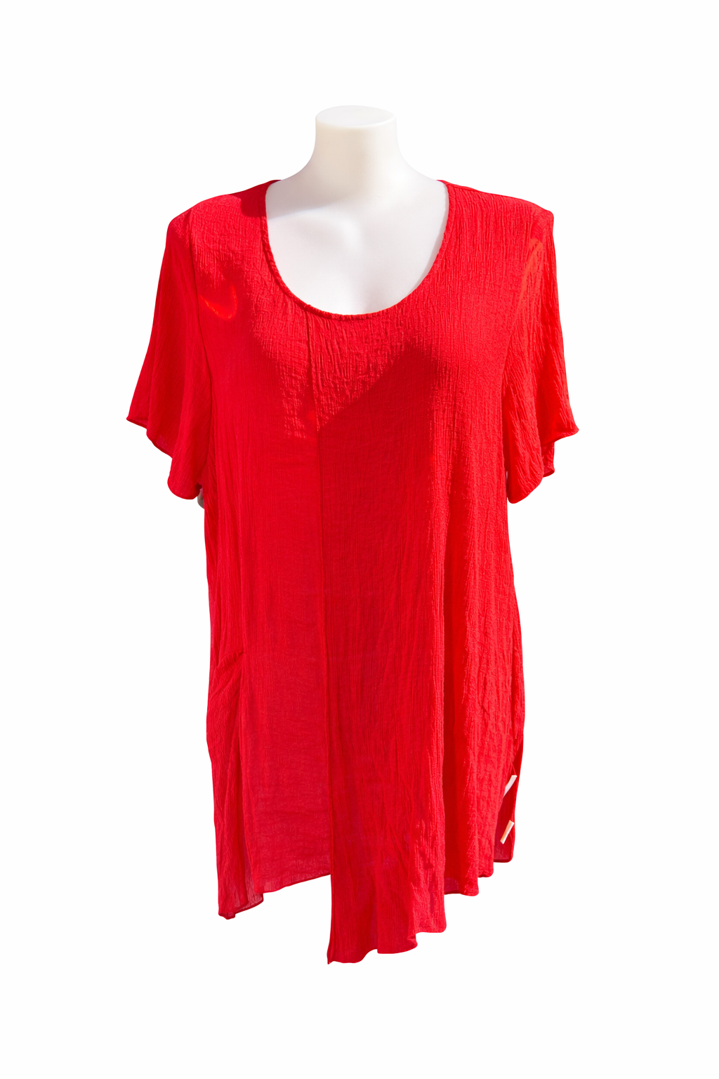 Taking Shape Plus Size 22 Vivid Red Top Relaxed Fit Short Sleeve As New