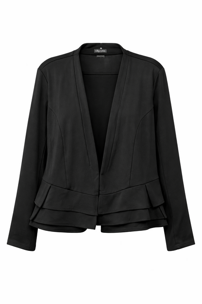 City Chic Peplum Cropped Blazer Black Plus Size L 20 New RRP $100