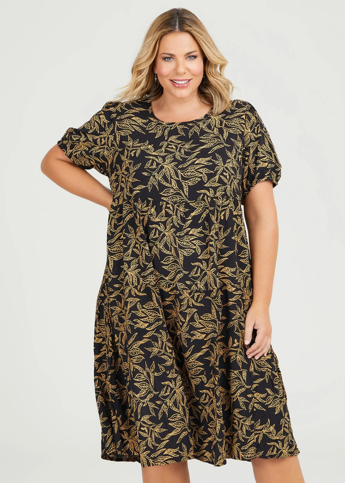 Taking Shape Natural Golden Tiered Dress Plus Size 20 🖤 Cool 🖤 RRP $150