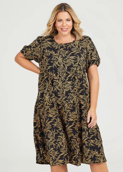 Taking Shape Natural Golden Tiered Dress Plus Size 20 🖤 Cool 🖤 RRP $150