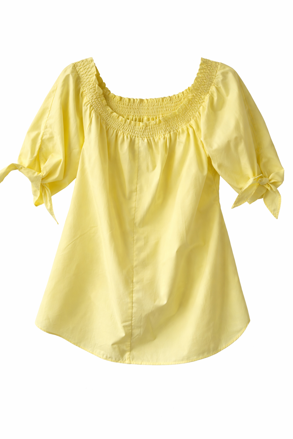 City Chic Plus  Yellow Off Shoulder Top Smocked Neck Cotton Blend Size M (18)