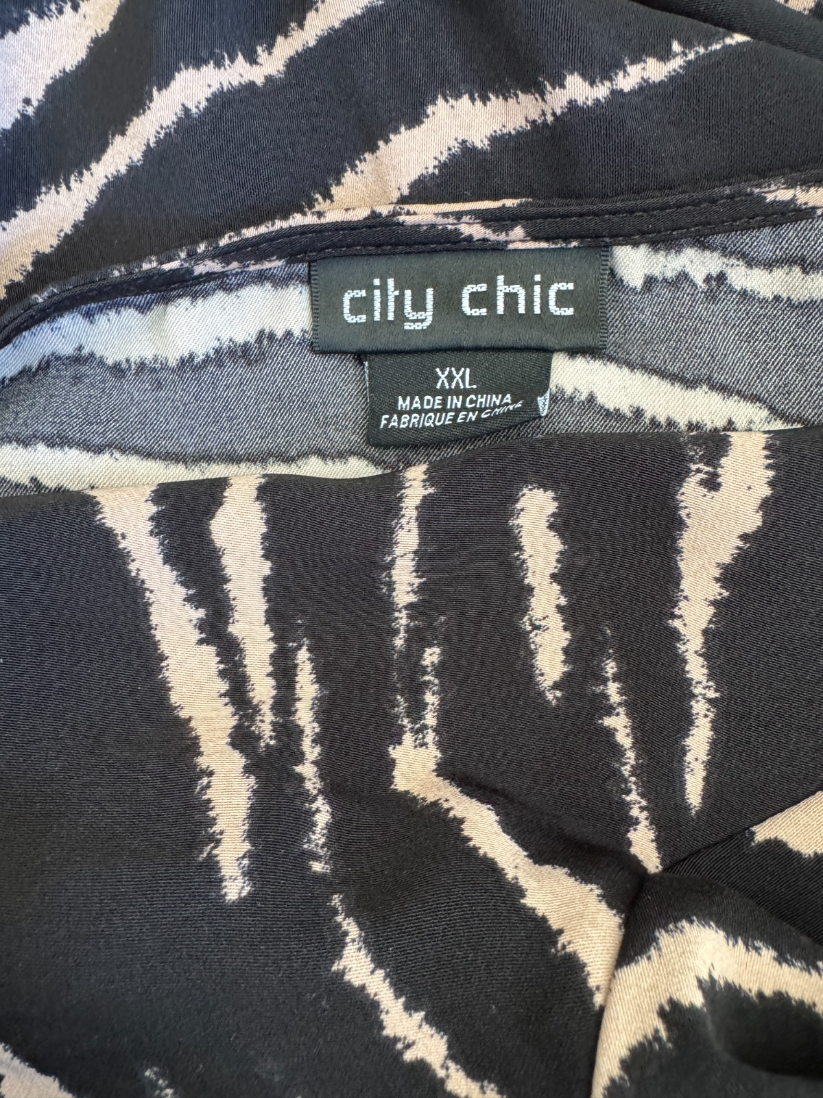 City Chic ✨  Faux Wrap Animal Print Dress ✨  – Brown/Black Size XXL 24 RRP $149