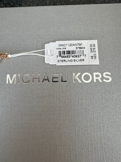 Michael Kors MK  Love Rose Gold Plated Silver Necklace New RRP $245 Genuine