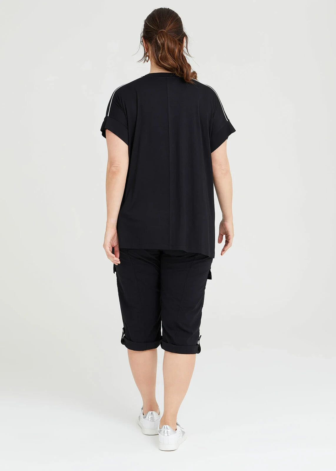 Taking Shape Bamboo Silver Foil Print Top Plus Size XS (14-16) New RRP 109