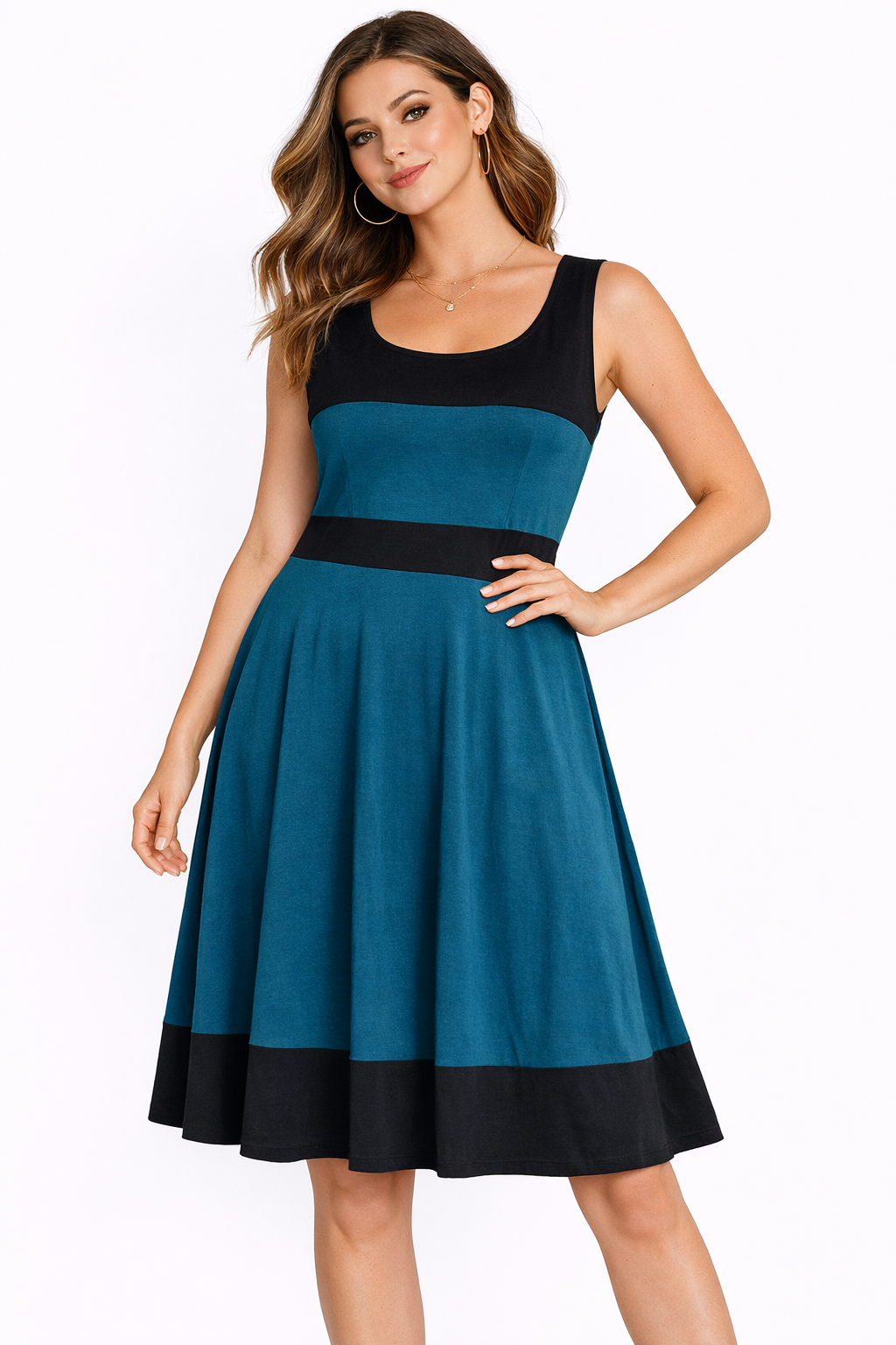 City Chic Plus Size Black/Green Dress Size L (Approx AU 20) Sleeveless – Stretch