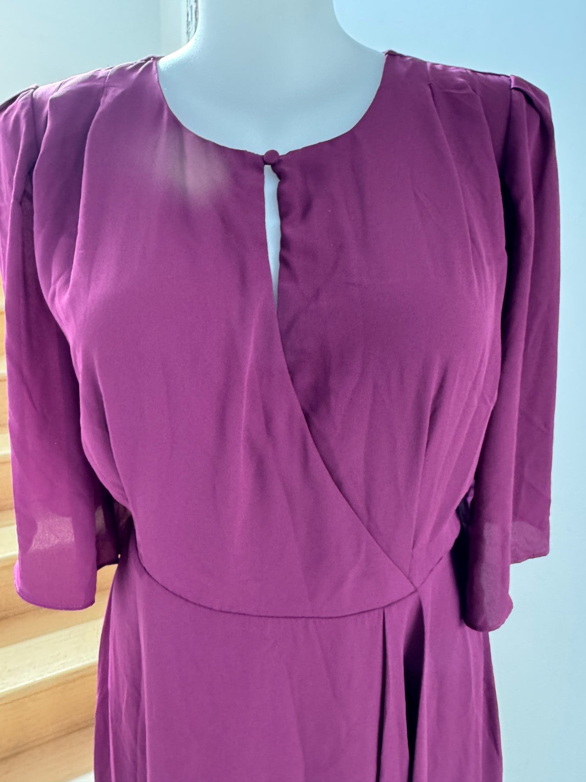 🌹 City Chic Women’s Jolie Wrap Dress – Wine – Size S Plus 16 RRP: $120 NEW