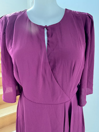 🌹 City Chic Women’s Jolie Wrap Dress – Wine – Size S Plus 16 RRP: $120 NEW