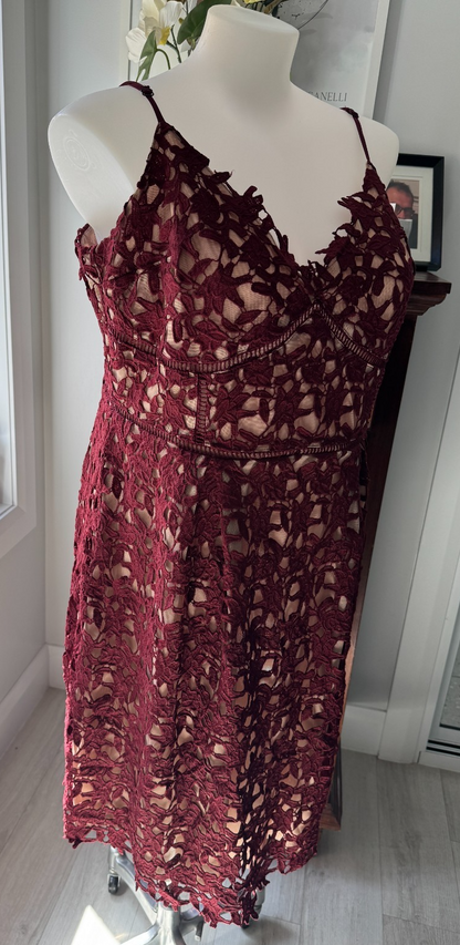 City Chic *So Fancy*  Dress Burgundy Lace as New - Plus Size 20 -  RRP $170