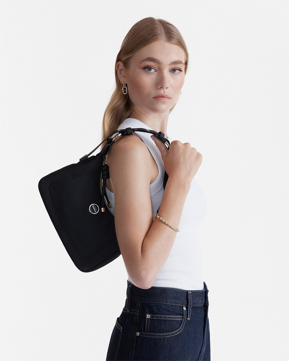 MIMCO NEXTALGIA SHOULDER BAG Black Genuine New RRP $199.95