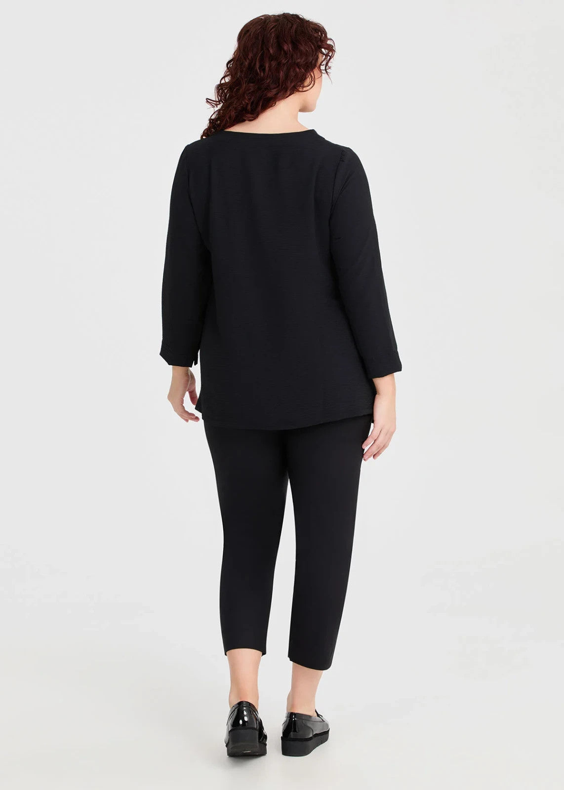 Taking Shape Soft Drape Adele Long Sleeve Top Black Size 24 NEW $110