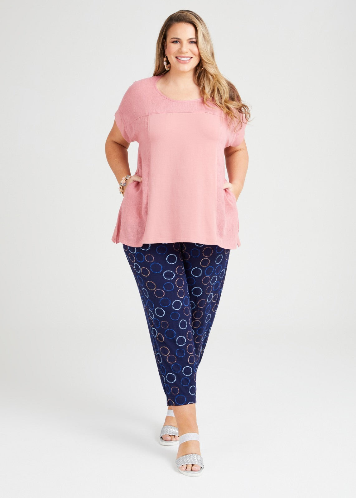 Taking Shape Cotton Breezy Days Panel Top  Plus Size 14 RRP $130 New