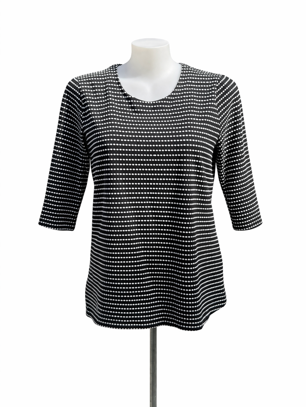 Taking Shape Plus Size 16 Black & White Cotton Top Relaxed Fit 3/4 Sleeve As New
