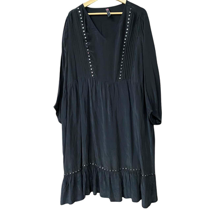 Taking Shape Natural Albertine Tier Tunic in Black Plus Size 16 RRP $160