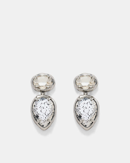 MIMCO Earrings Reflective Drop Silver Crystal Silver Tone New Genuine RRP $99
