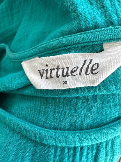 Taking Shape Plus Size 20 Jade Green Cotton Top Relaxed Fit Short Sleeve As New