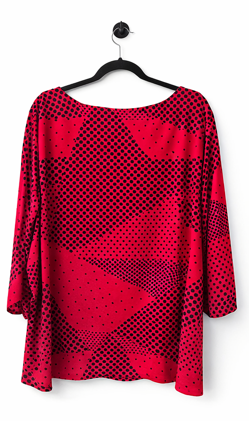 ❤️ Calvin Klein Red Polka Dot Top Plus Size 3X (22-24) Stretch Statement Piece