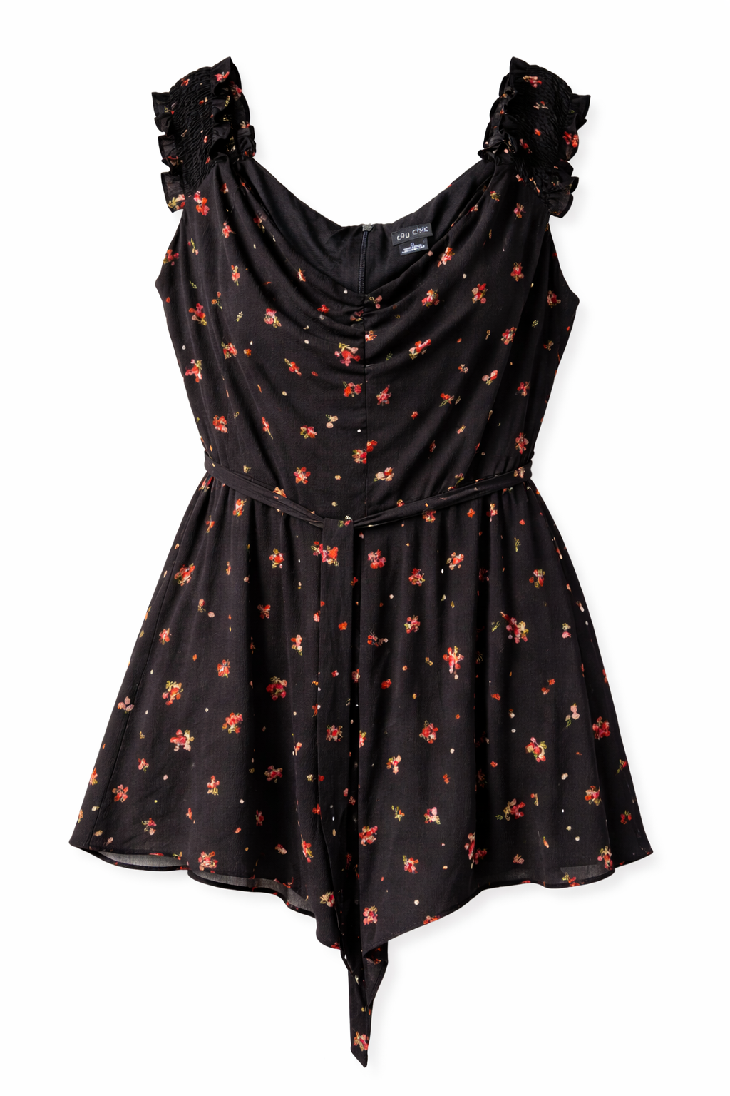 City Chic Black Mini Floral Playsuit - Plus Size XL 22 - RRP $150 🖤 Stunning 🖤