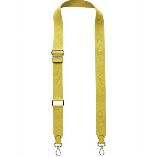 Authentic Mimco Bag Strap Webbing Logo Yellow Spiced Chartreu Brand New RRP $60
