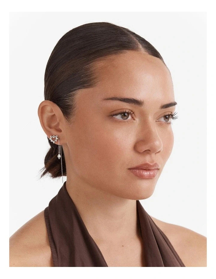 Mimco Cupid Duo Earrings Set  🖤 Silver 🖤 New with Tags and Dust Bag RRP $90