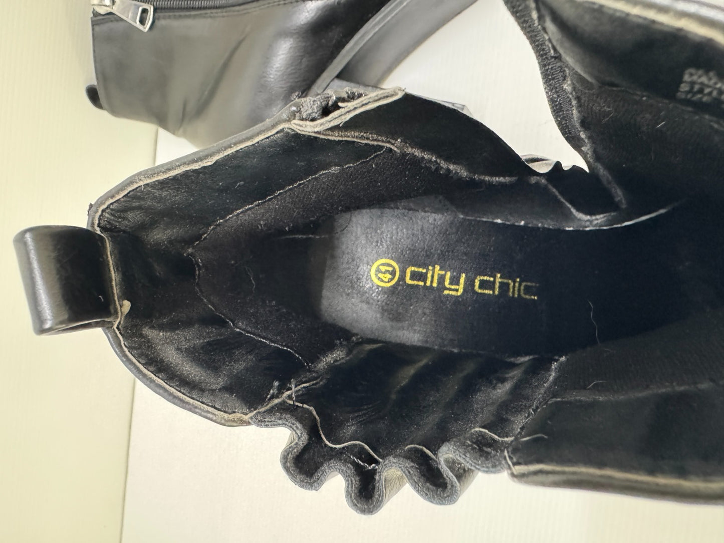 City Chic Joelle Ankle Boots Black EU 41 AS/US 10 - 8cm Block Heel 🖤 New 🖤