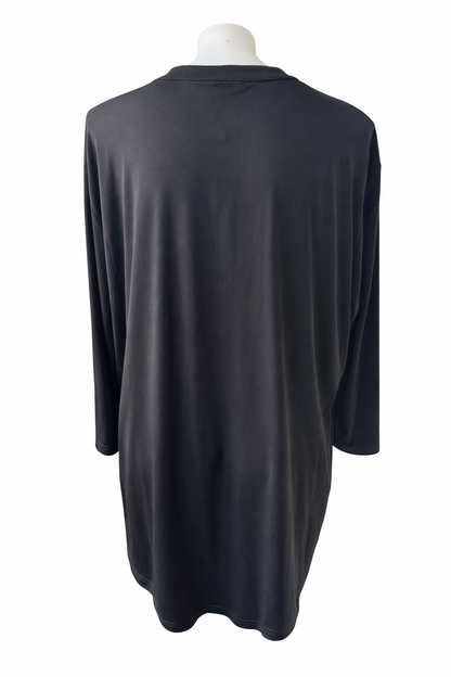 My Size Spring Fling Zip Top XL 24+26  Black 3/4 Sleeve Stretch Top New RRP $90