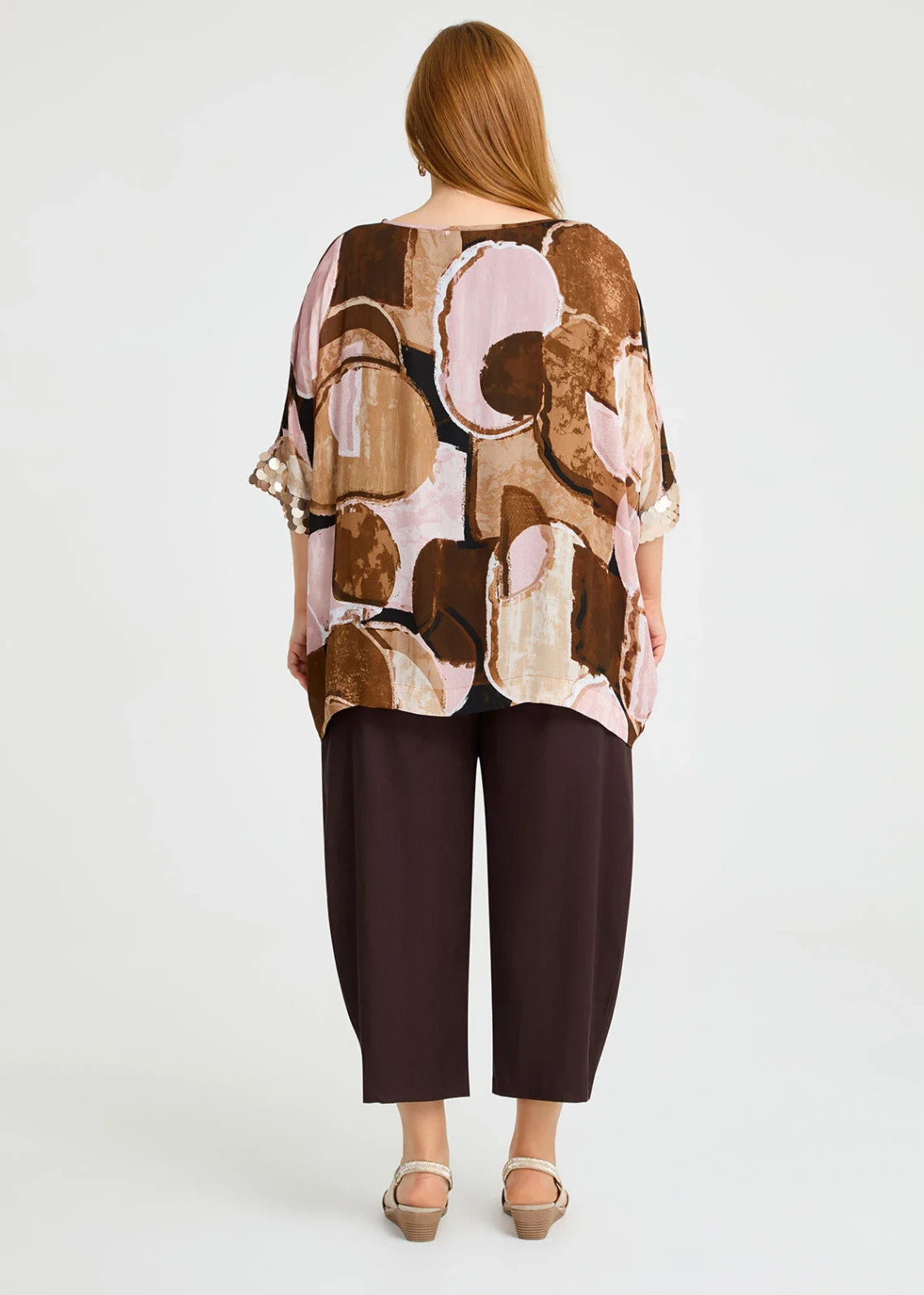 Taking Shape Sheer Bliss Natural Top with Sequins Plus Size 18 New RRP $160