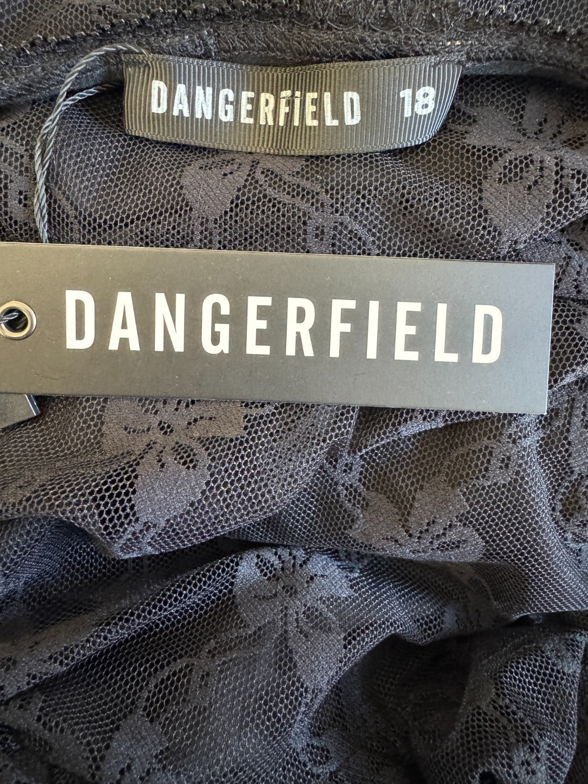 Dangerfield Victoria Lace Mini Black Lined Skirt Size 18 New - RRP $74