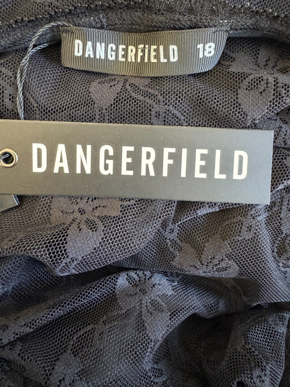 Dangerfield Victoria Lace Mini Black Lined Skirt Size 18 New - RRP $74