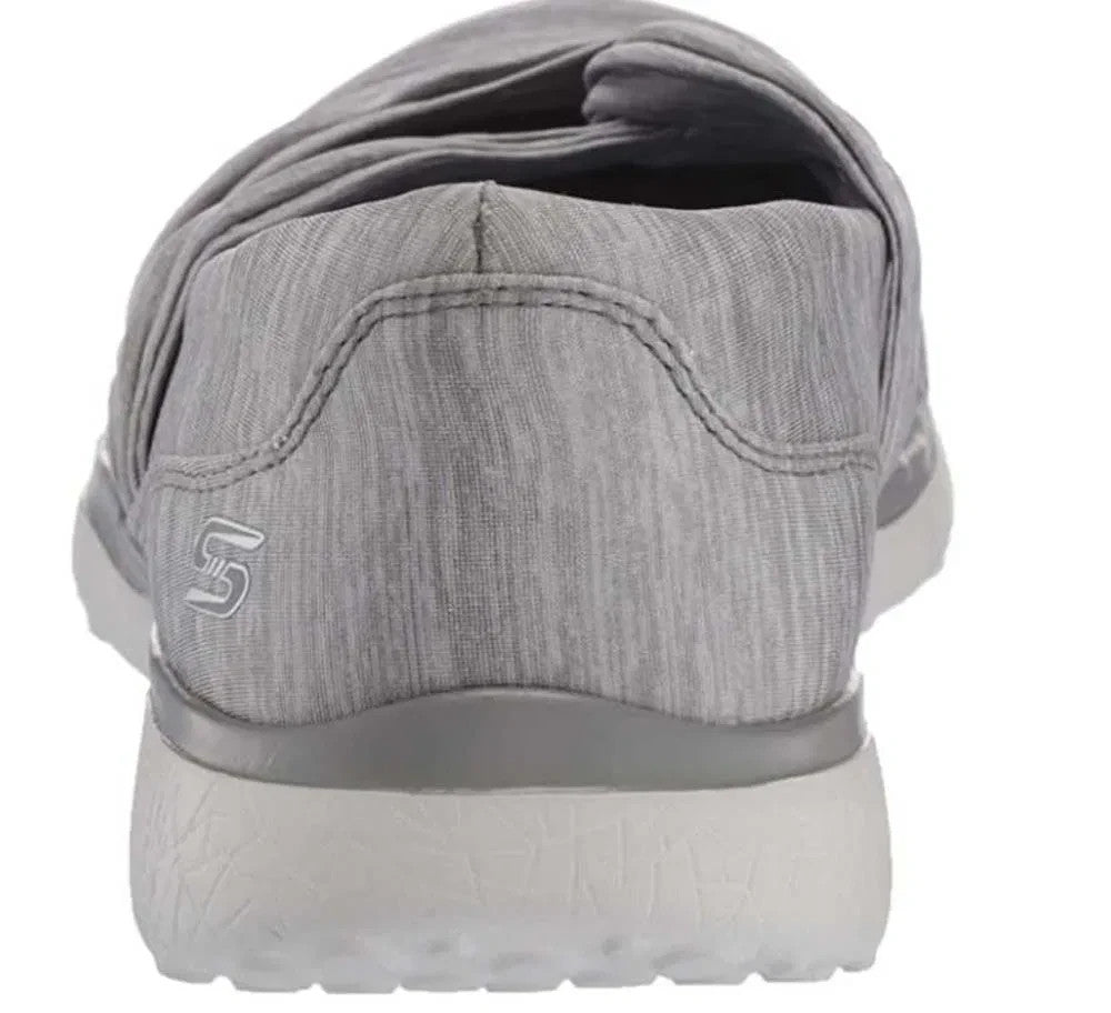 Skechers Women's Microburst Knot Concerned Grey Comfort Slip on Size 8 New