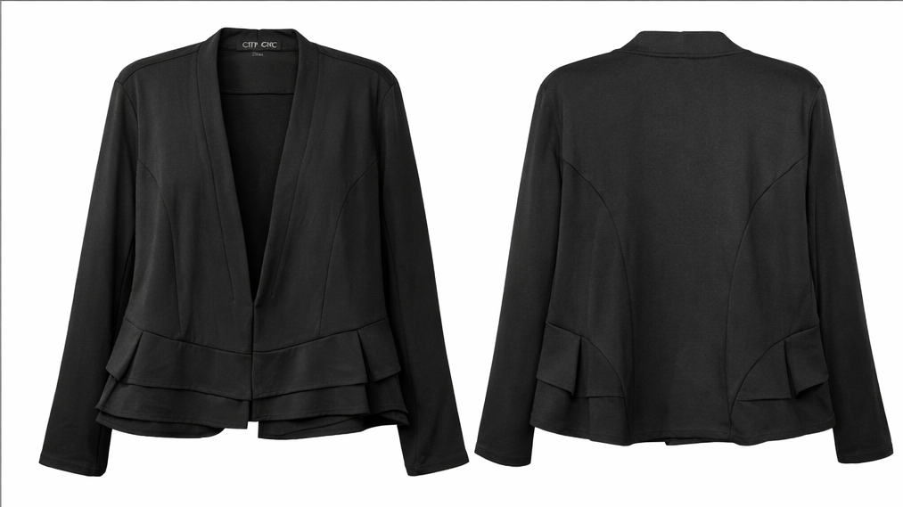 City Chic Peplum Cropped Blazer Black Plus Size L 20 New RRP $100