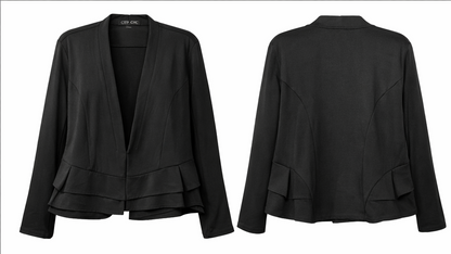 City Chic Peplum Cropped Blazer Black Plus Size L 20 New RRP $100