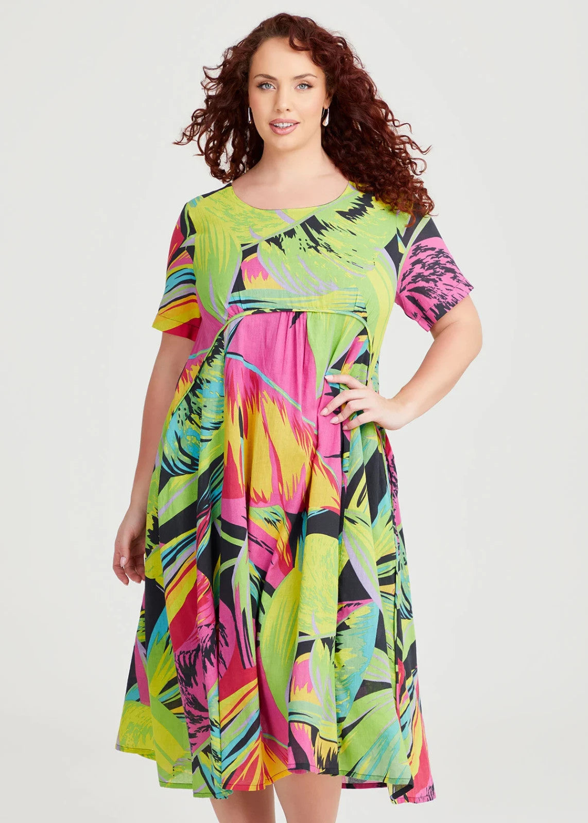 Taking Shape 100% Cotton Gauze Favourite Dress sze 14 in Pop Floral RRP $150 NEW