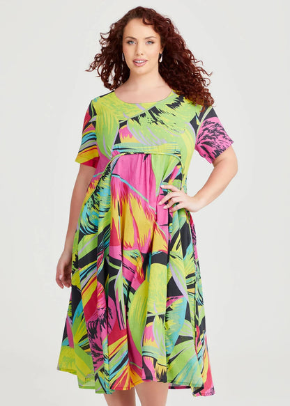 Taking Shape 100% Cotton Gauze Favourite Dress sze 14 in Pop Floral RRP $150 NEW