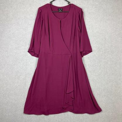 🌹 City Chic Women’s Jolie Wrap Dress – Wine – Size S Plus 16 RRP: $120 NEW