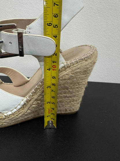 MIMCO Leather Flatform Wedge Heels Sandals - White - EU 40 / AU 9