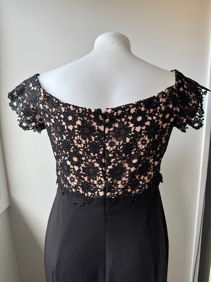City Chic Lace Glamour Midi Dress - black as New - Plus Size 16 -  RRP $200
