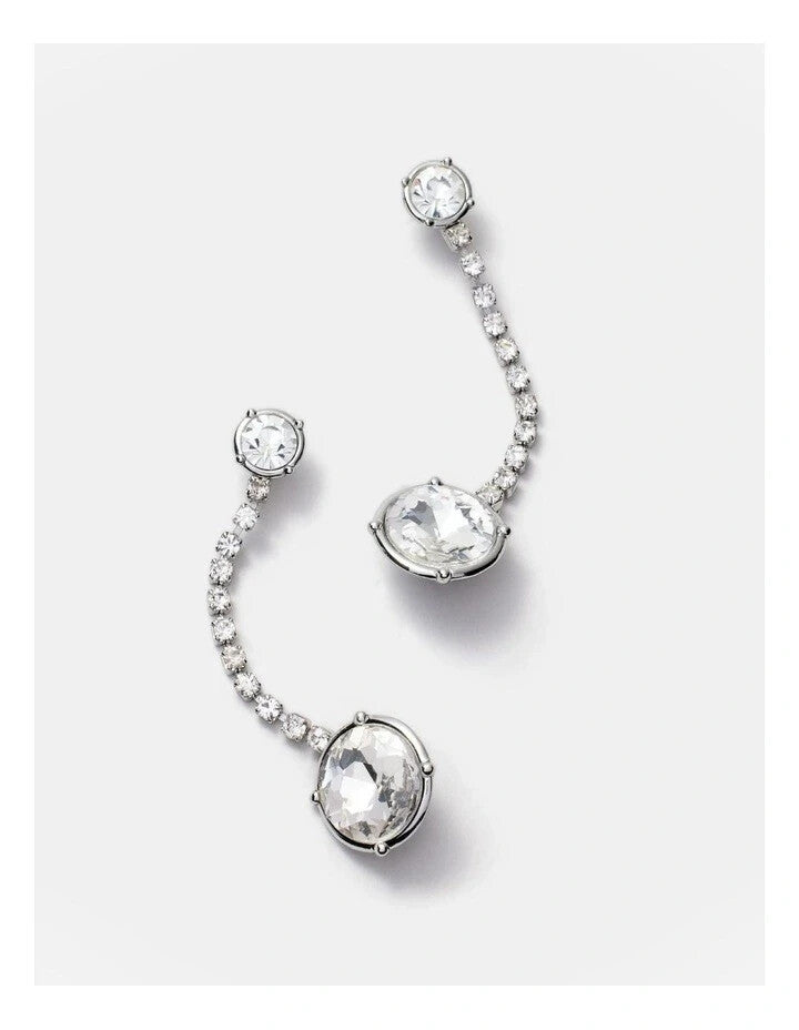 Mimco Sparkle Drop Earrings in Silver New *Genuine  RRP $99  Stunning + Dust Bag