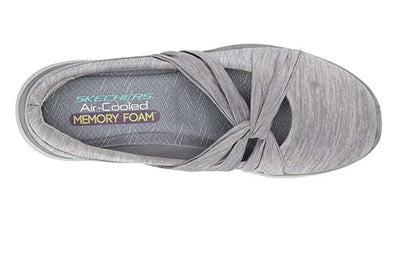 Skechers Women's Microburst Knot Concerned Grey Comfort Slip on Size 8 New