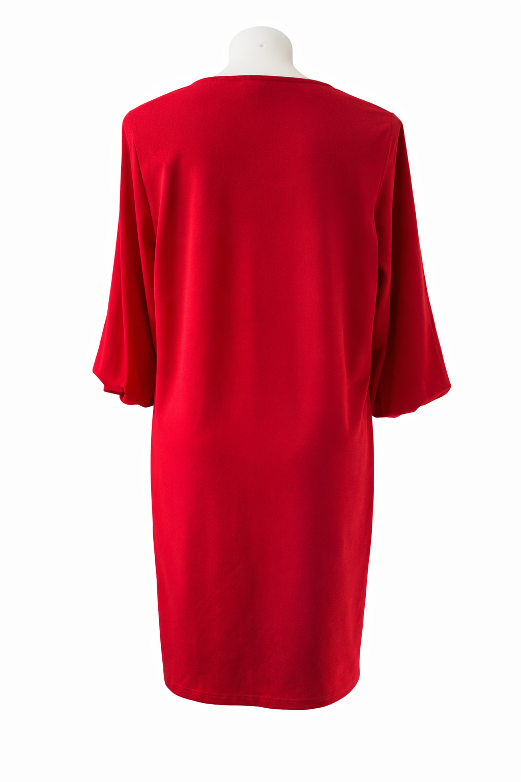City Chic Plus Size Red Dress – Size L (Approx AU 20) – Puff Sleeve – Stretch