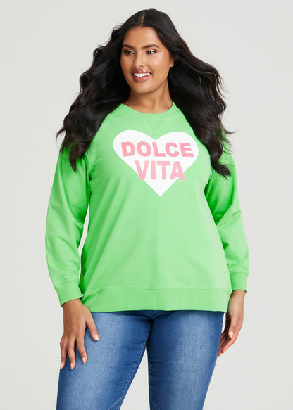 Taking Shape Cotton Dolce Vita Sweatshirt Plus  14  Green New with Tags RRP $120