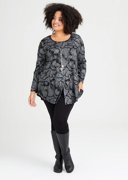 Taking Shape Abstract Panelled Tunic Top  Plus Size 12-14 RRP $140 New