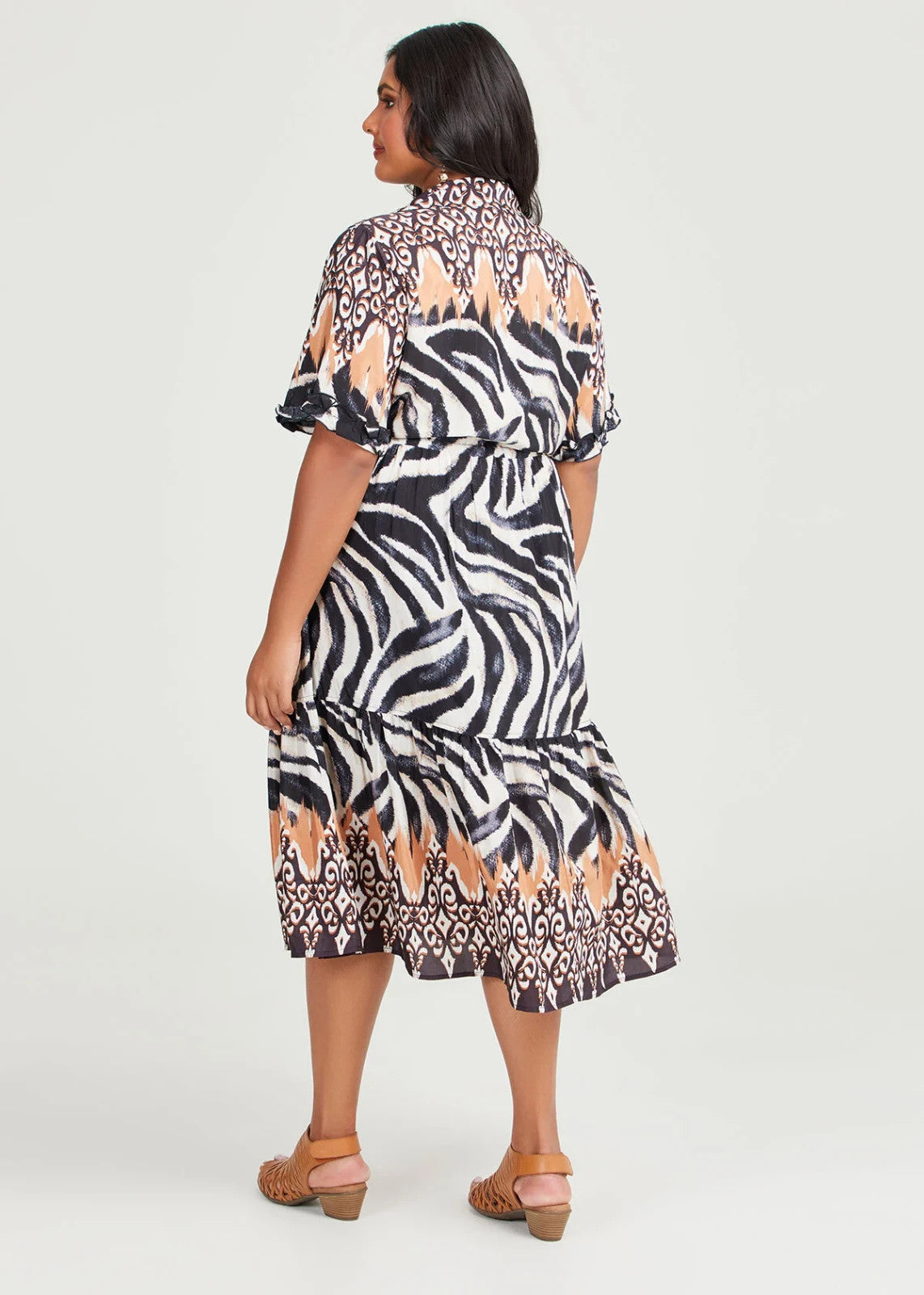 TS Taking Shape "Wild Ways" Natural Tier Midi Dress Size 24 🖤 RRP $189.99 🖤