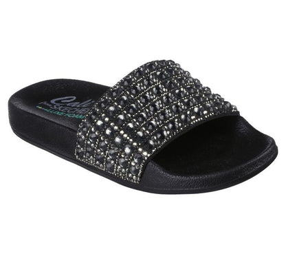 Skechers Cali Everyday Glam Black diamanté Slides US 10 New without Box RRP $80
