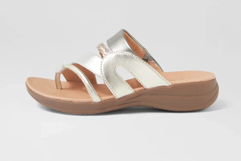 Diana Ferrari Supersoft Mia2 Metallic Multi Leather Slides RRP $150 NEW