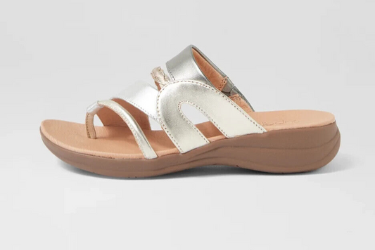 Diana Ferrari Supersoft Mia2 Metallic Multi Leather Slides RRP $150 NEW
