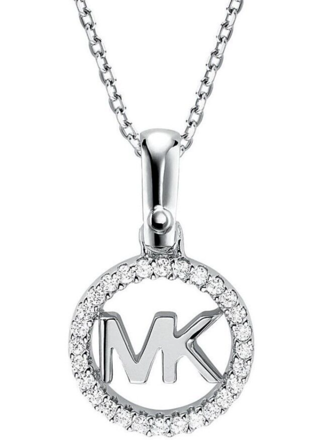 Michael Kors MK Sterling Silver & Zirconia Necklace New RRP $295 Genuine