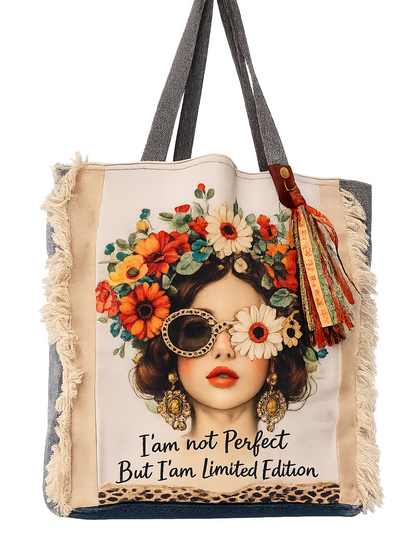 ⭐ Upcycled Denim Tote Bag -"Perfectly Imperfect" – Handmade Eco-Friendly NEW ⭐