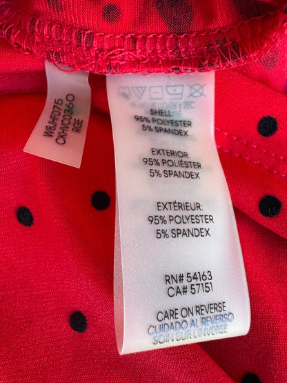 ❤️ Calvin Klein Red Polka Dot Top Plus Size 3X (22-24) Stretch Statement Piece